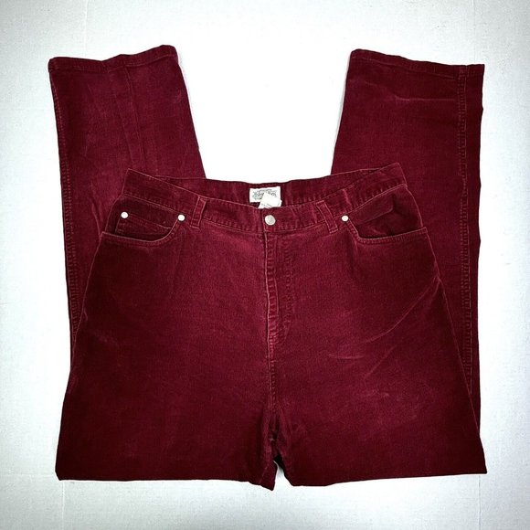 St Johns Bay Corduroy Pants Jeans Women’s 14 31x30 Straight‎ High Crimson EUC - Picture 9 of 9